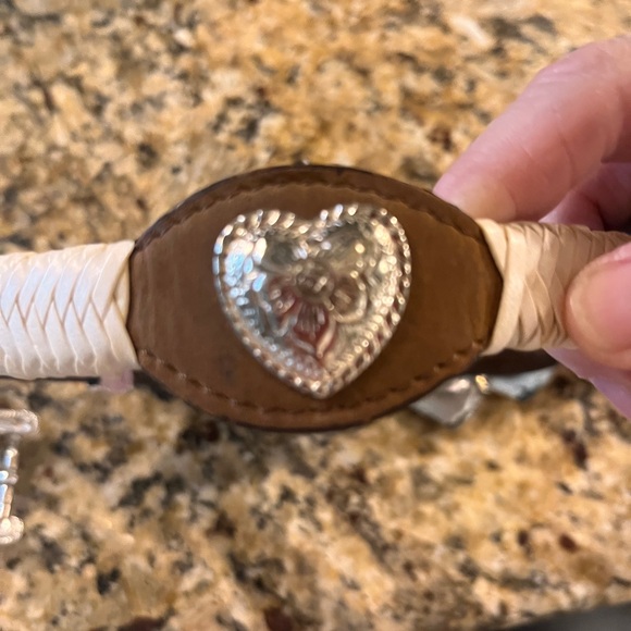 Vintage Silver Plated Heart Belt Buckle and Belt - Picture 5 of 14